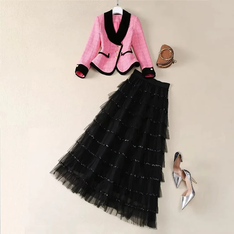 SUIT STYLE - SY1680-Suits and Sets-onlinemarkat-Pink-XS - US 2-onlinemarkat