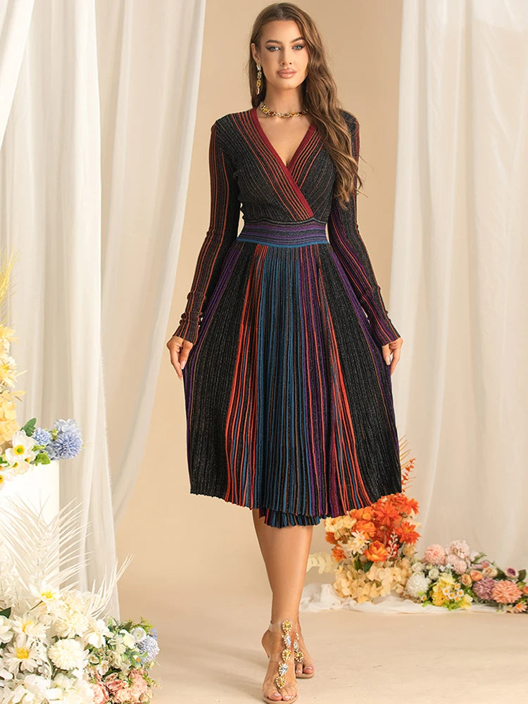 DRESS STYLE - SY1585-Midi Dress-onlinemarkat-MULTI-XS - US 2-onlinemarkat