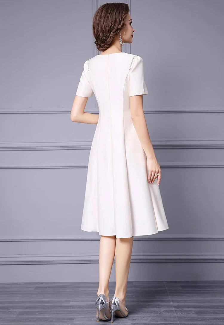 DRESS STYLE - SY1339-short dress-onlinemarkat-Ivory-XS - US 2-onlinemarkat