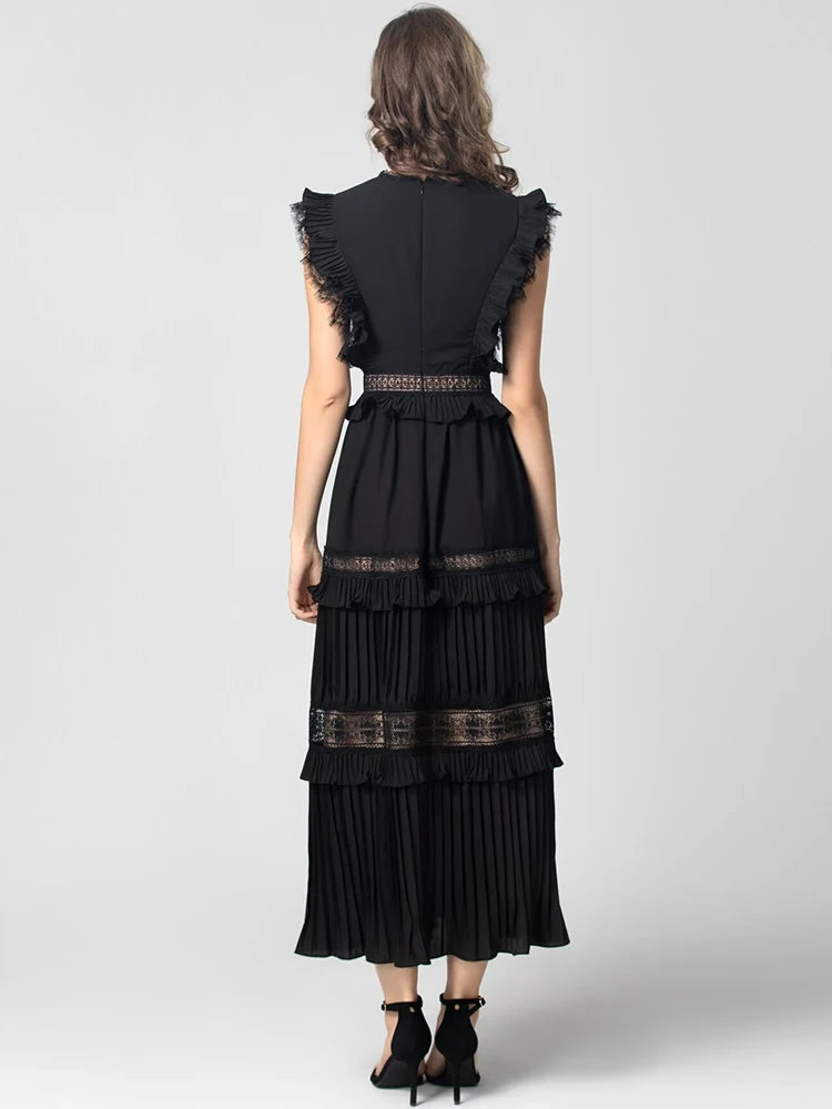 DRESS STYLE - SY1803-maxi dress-onlinemarkat-XS - US 2-Black-onlinemarkat