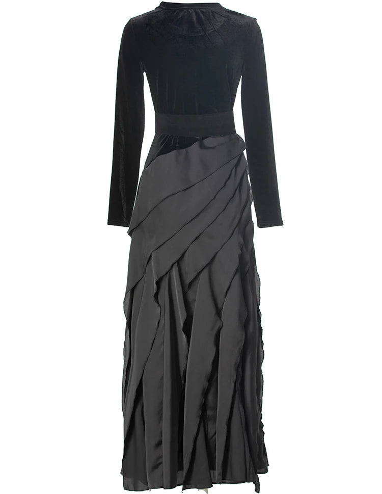 DRESS STYLE - SY1662-maxi dress-onlinemarkat-black-XS - US 2-onlinemarkat