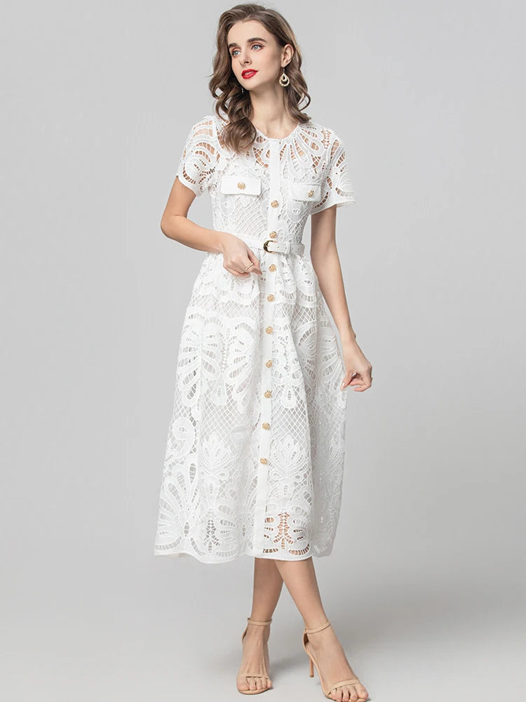 DRESS STYLE - SY1843-Midi Dress-onlinemarkat-XS - US 2-White-onlinemarkat