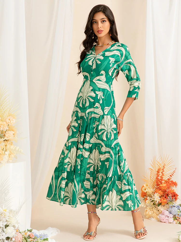 DRESS STYLE - SY1496-maxi dress-onlinemarkat-green-XS - US 2-onlinemarkat