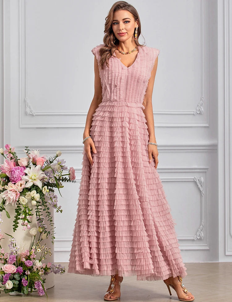 DRESS STYLE - SY1451-maxi dress-onlinemarkat-Pink-XS - US 2-onlinemarkat