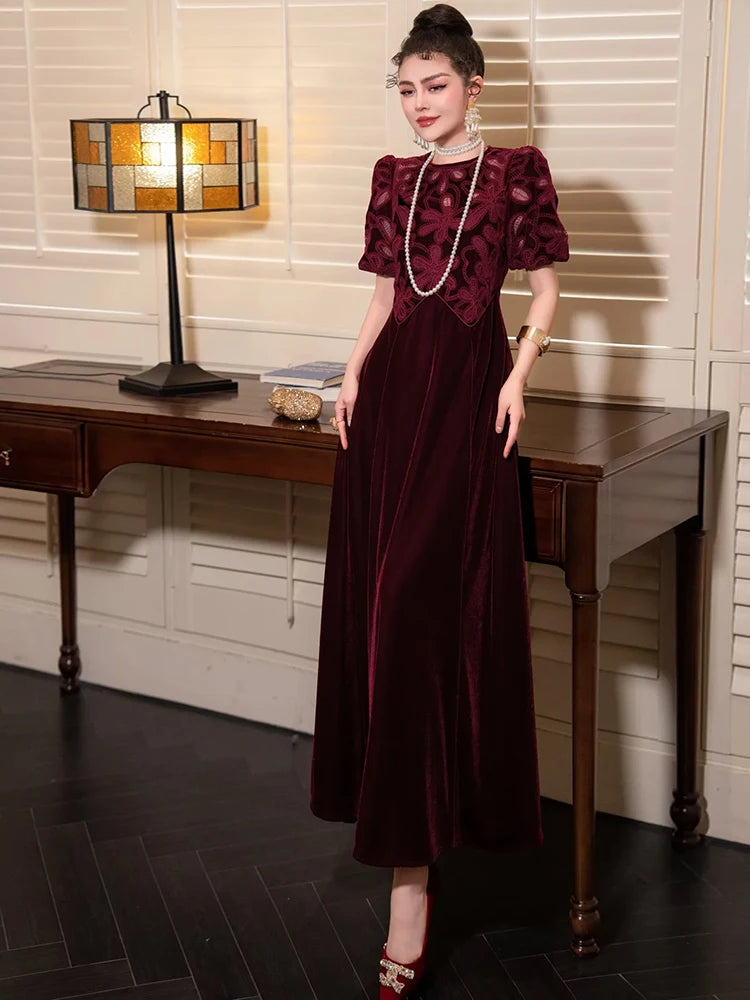 DRESS STYLE - SY1836-maxi dress-onlinemarkat-XS - US 2-Claret-onlinemarkat