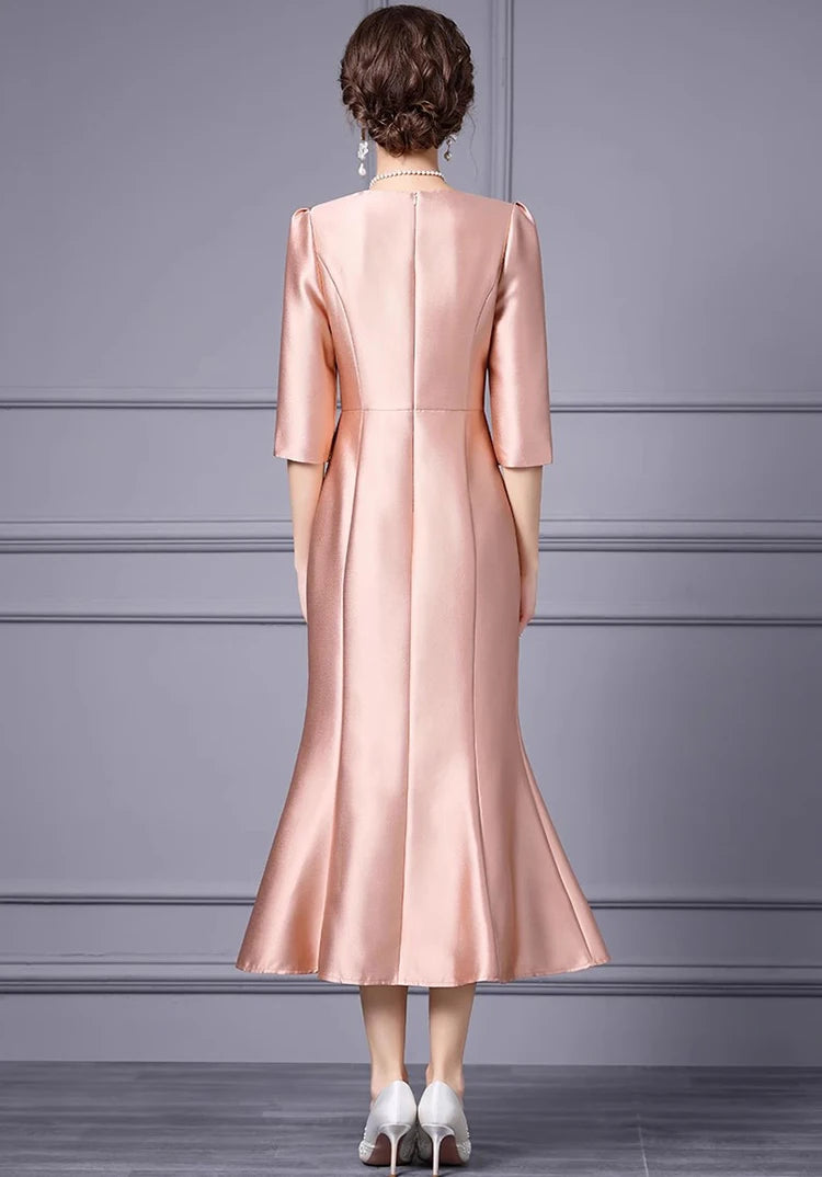 DRESS STYLE - SY1713-Midi Dress-onlinemarkat-Champagne-S - US 4-onlinemarkat