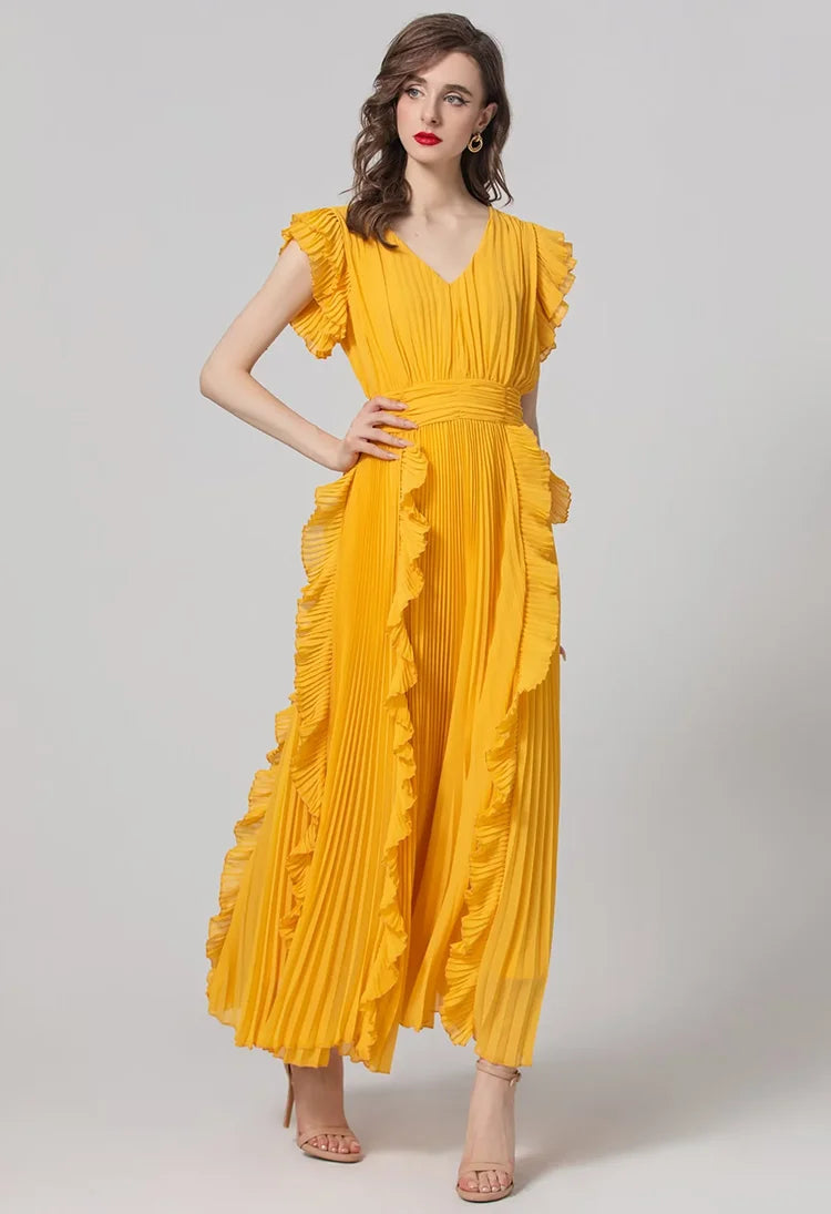 DRESS STYLE - SY1126-maxi dress-onlinemarkat-Yellow-XS - US 2-onlinemarkat