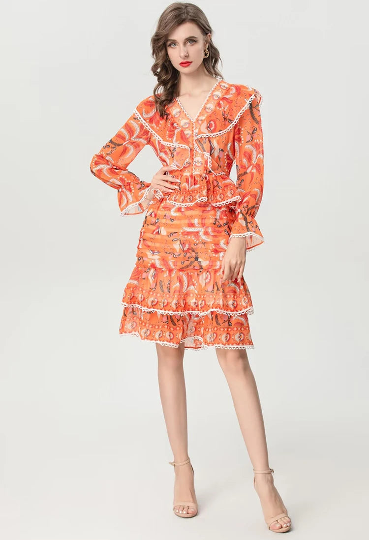 DRESS STYLE - SY1312-short dress-onlinemarkat-Orange-XS - US 2-onlinemarkat