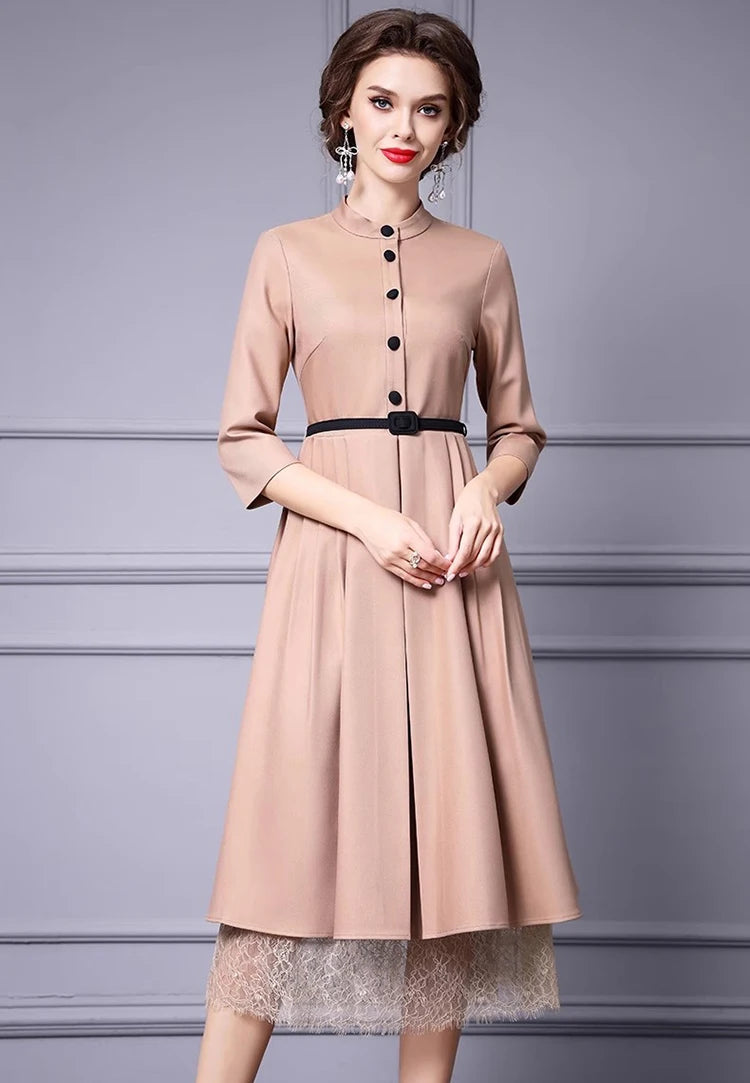 DRESS STYLE - SY1352-Midi Dress-onlinemarkat-Champagne-XS - US 2-onlinemarkat