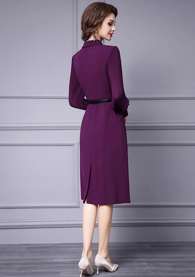 DRESS STYLE - SY1394-Midi Dress-onlinemarkat-Purple-S - US 4-onlinemarkat