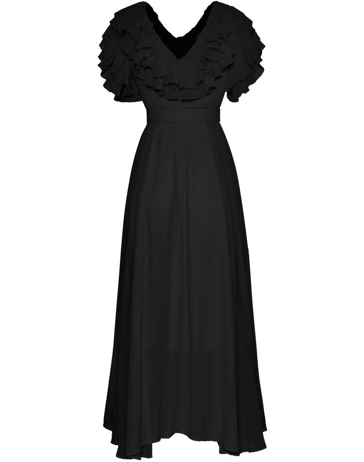 DRESS STYLE - SY1328-maxi dress-onlinemarkat-Black-XS - US 2-onlinemarkat