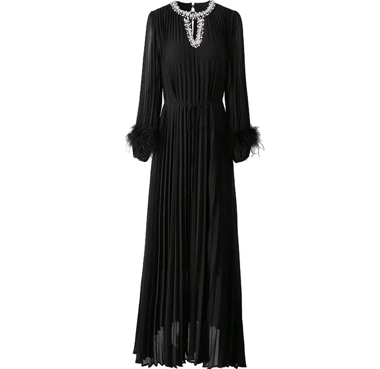 DRESS STYLE - SY1499-maxi dress-onlinemarkat-black-S - US 4-onlinemarkat