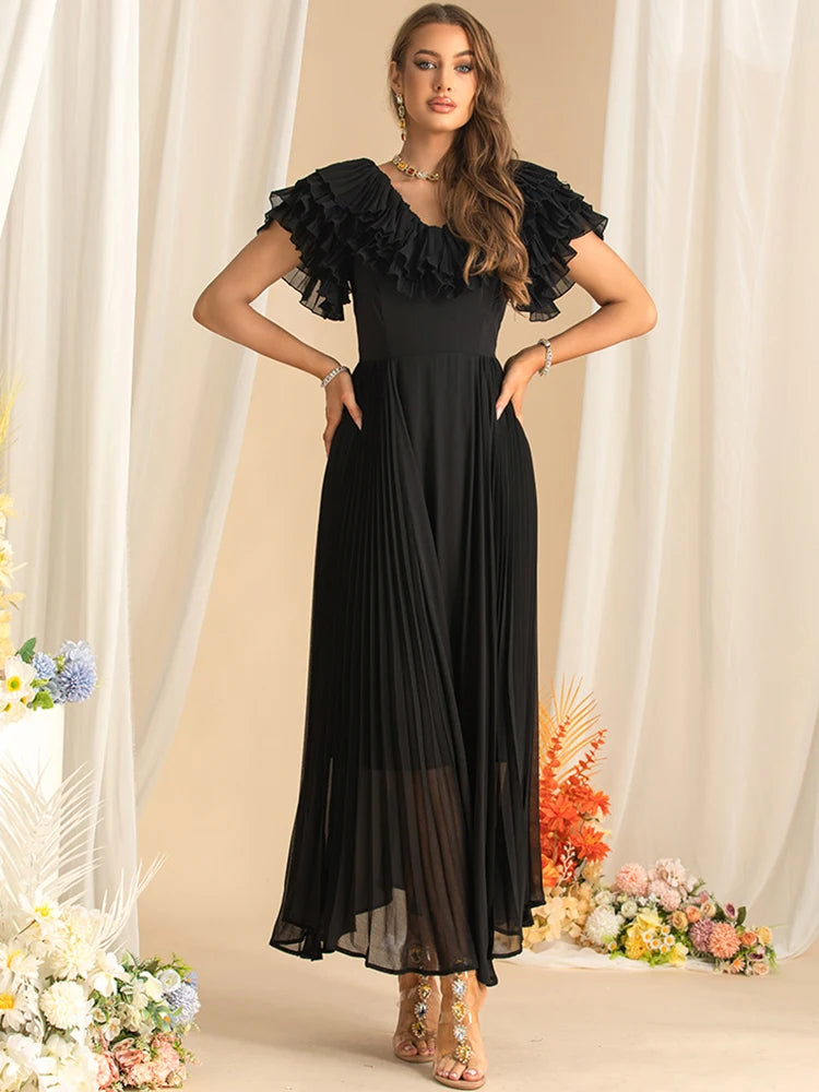 DRESS STYLE - SY1584-maxi dress-onlinemarkat-black-XS - US 2-onlinemarkat