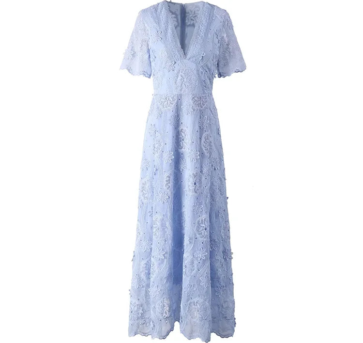 DRESS STYLE - SY1315-maxi dress-onlinemarkat-Blue-S - US 4-onlinemarkat