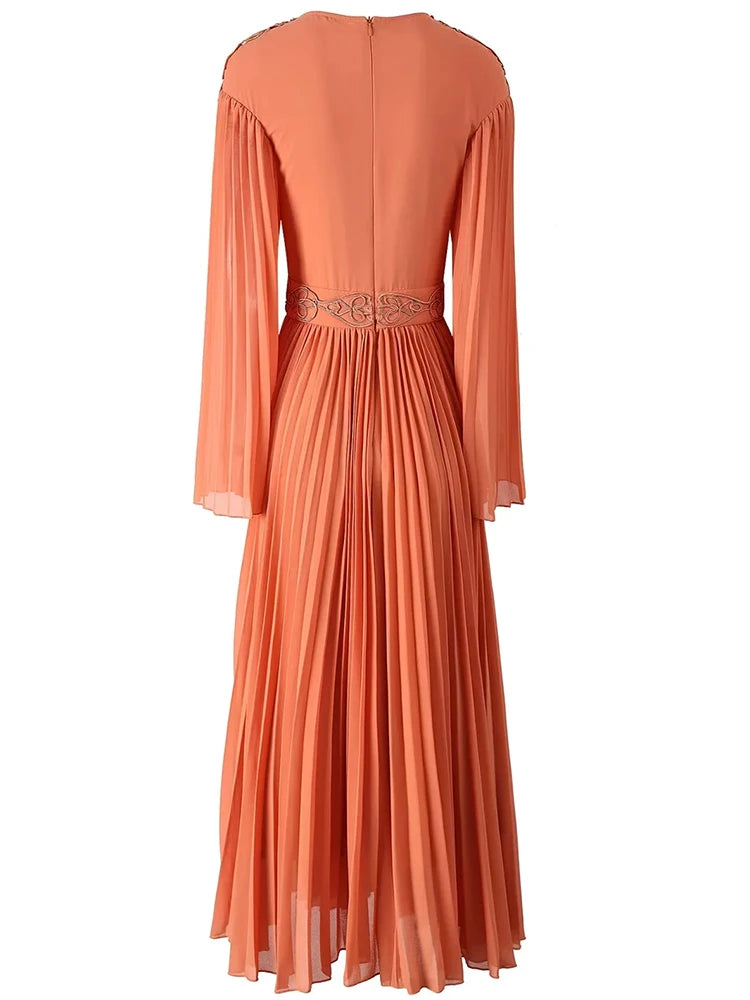 DRESS STYLE - SY1837-maxi dress-onlinemarkat-XS - US 2-Orange-onlinemarkat