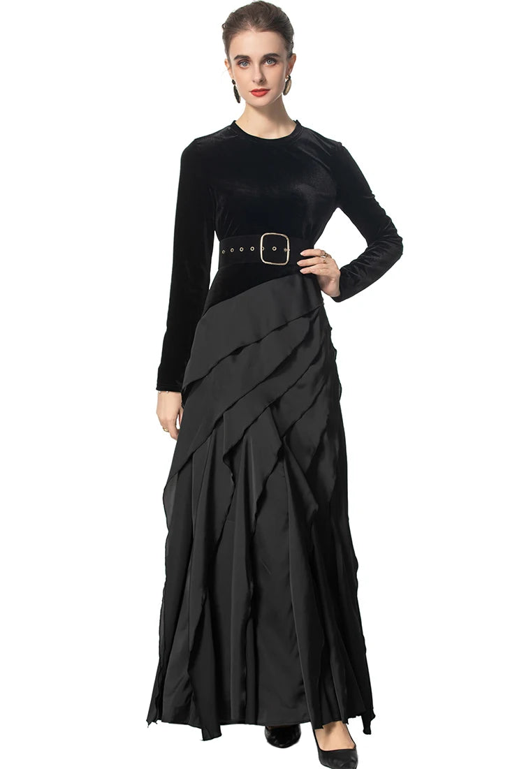 DRESS STYLE - SY1662-maxi dress-onlinemarkat-black-XS - US 2-onlinemarkat