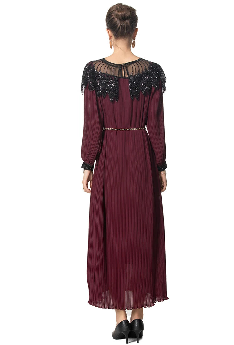 DRESS STYLE - SY1668-maxi dress-onlinemarkat-Claret-S - US 4-onlinemarkat