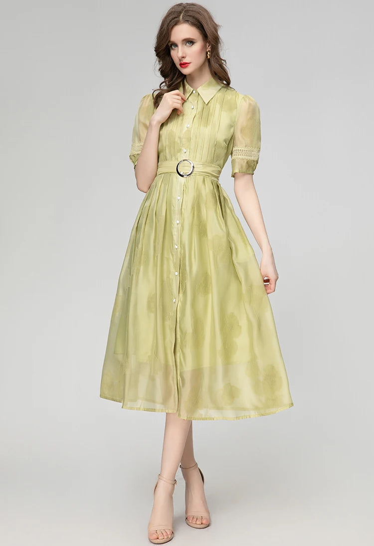 DRESS STYLE - SY929-Midi Dress-onlinemarkat-Light Green-XS - US 2-onlinemarkat