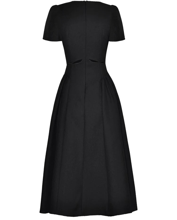 DRESS STYLE - SY1293-Midi Dress-onlinemarkat-black-XS - US 2-onlinemarkat