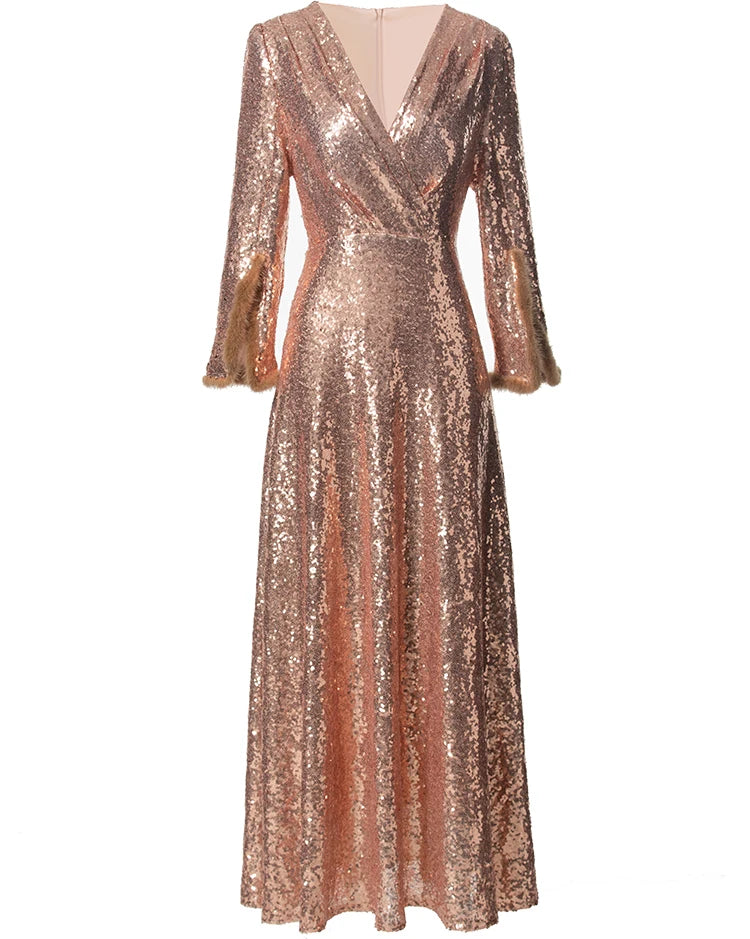 DRESS STYLE - SY1564-maxi dress-onlinemarkat-Champagne-XS - US 2-onlinemarkat