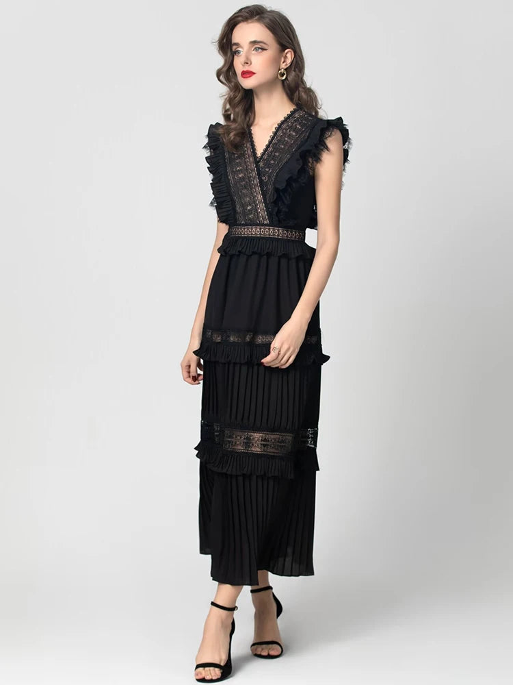 DRESS STYLE - SY1803-maxi dress-onlinemarkat-XS - US 2-Black-onlinemarkat