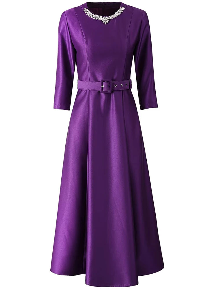 DRESS STYLE - SY1899-Midi Dress-onlinemarkat-XS - US 2-Purple-onlinemarkat