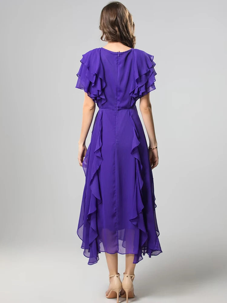 DRESS STYLE - SY1828-Midi Dress-onlinemarkat-XS - US 2-PURPLE-onlinemarkat