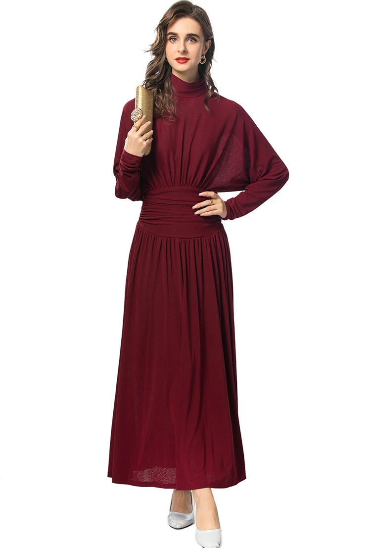 DRESS STYLE - SY1415-maxi dress-onlinemarkat-Claret-S - US 4-onlinemarkat