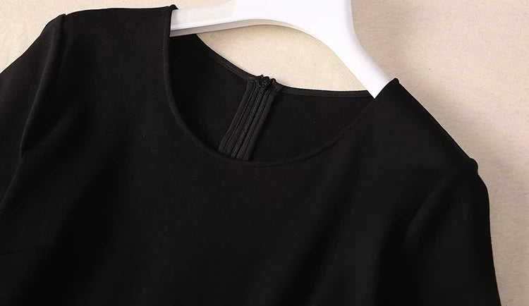 DRESS STYLE - SY995-Midi Dress-onlinemarkat-Black-XS - US 2-onlinemarkat