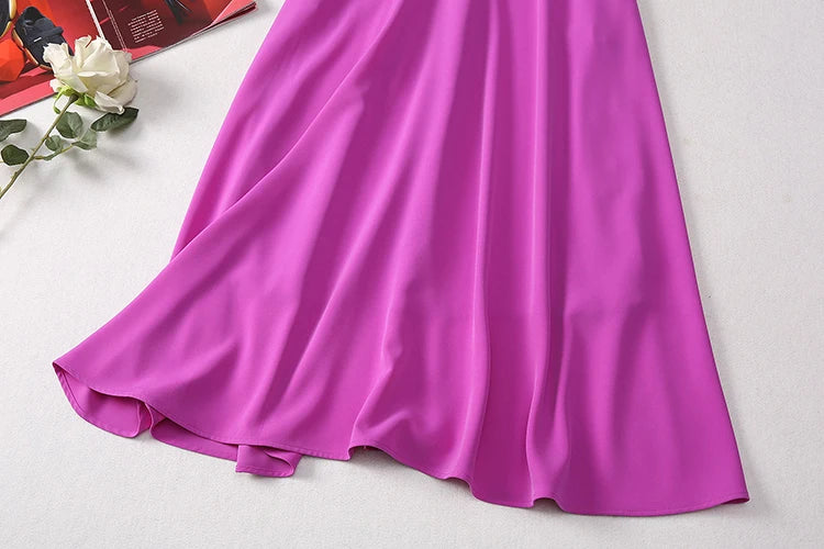 DRESS STYLE - SY1425-Midi Dress-onlinemarkat-Fuchsia-XS - US 2-onlinemarkat