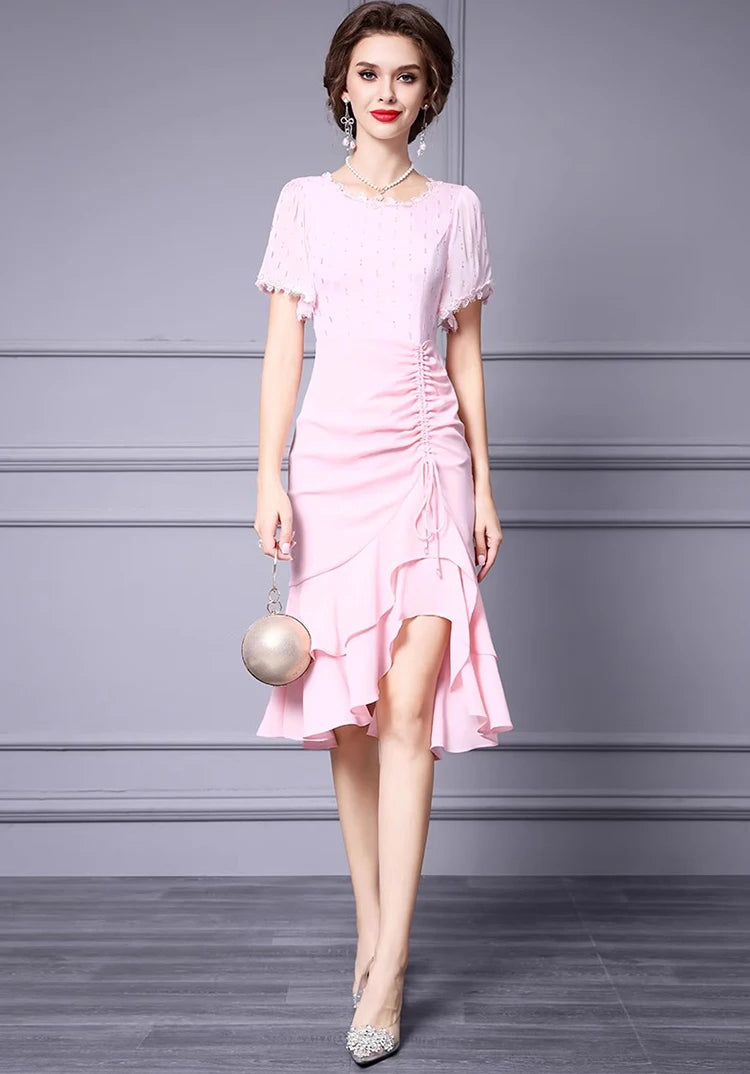 DRESS STYLE - SY1345-short dress-onlinemarkat-Pink-XS - US 2-onlinemarkat