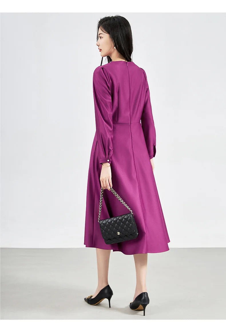 DRESS STYLE - SY1361-Midi Dress-onlinemarkat-purple-XS - US 2-onlinemarkat