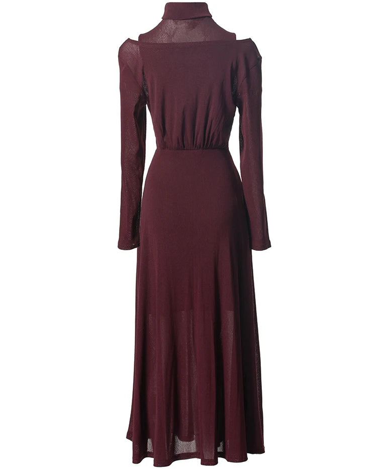 DRESS STYLE - SY1533-maxi dress-onlinemarkat-Brown-XS - US 2-onlinemarkat