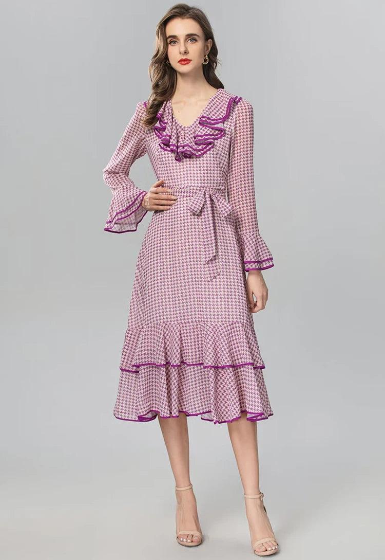 DRESS STYLE - SY1336-Midi Dress-onlinemarkat-Lavender-XS - US 2-onlinemarkat