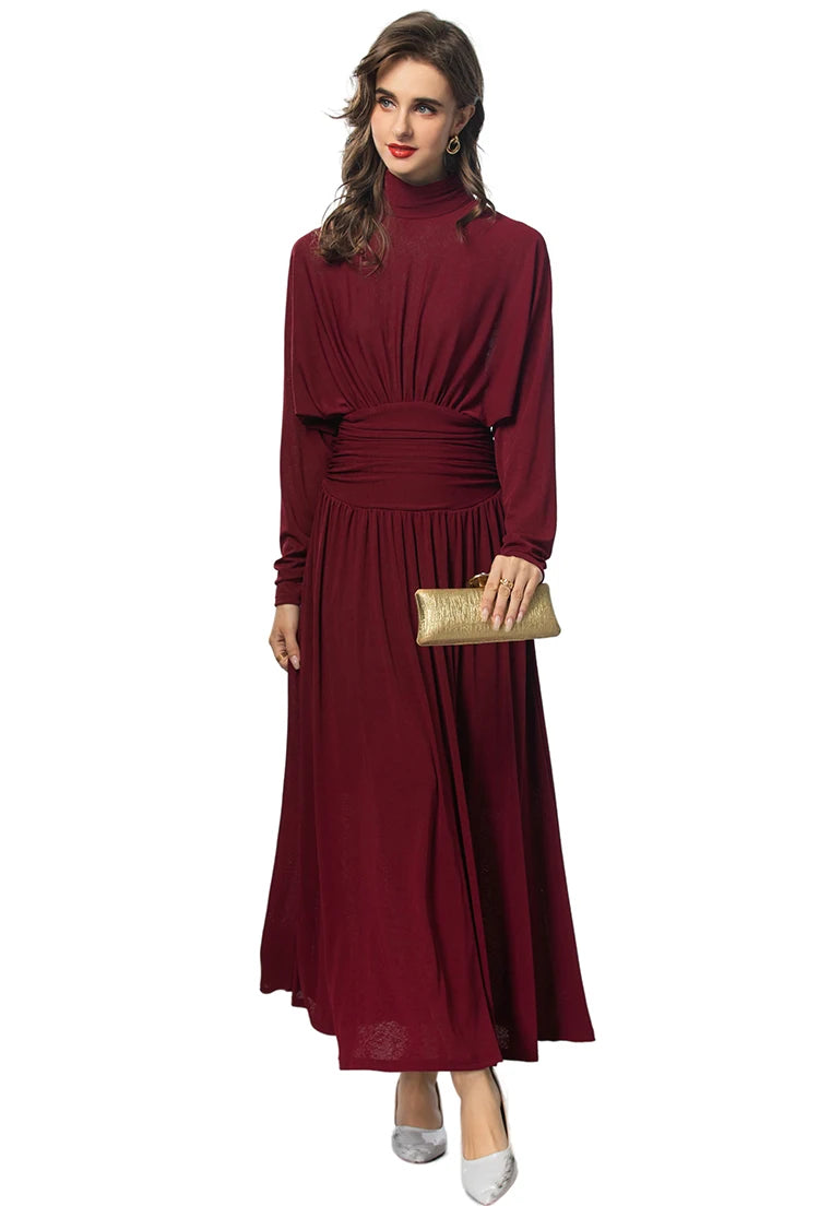 DRESS STYLE - SY1415-maxi dress-onlinemarkat-Claret-XS - US 2-onlinemarkat