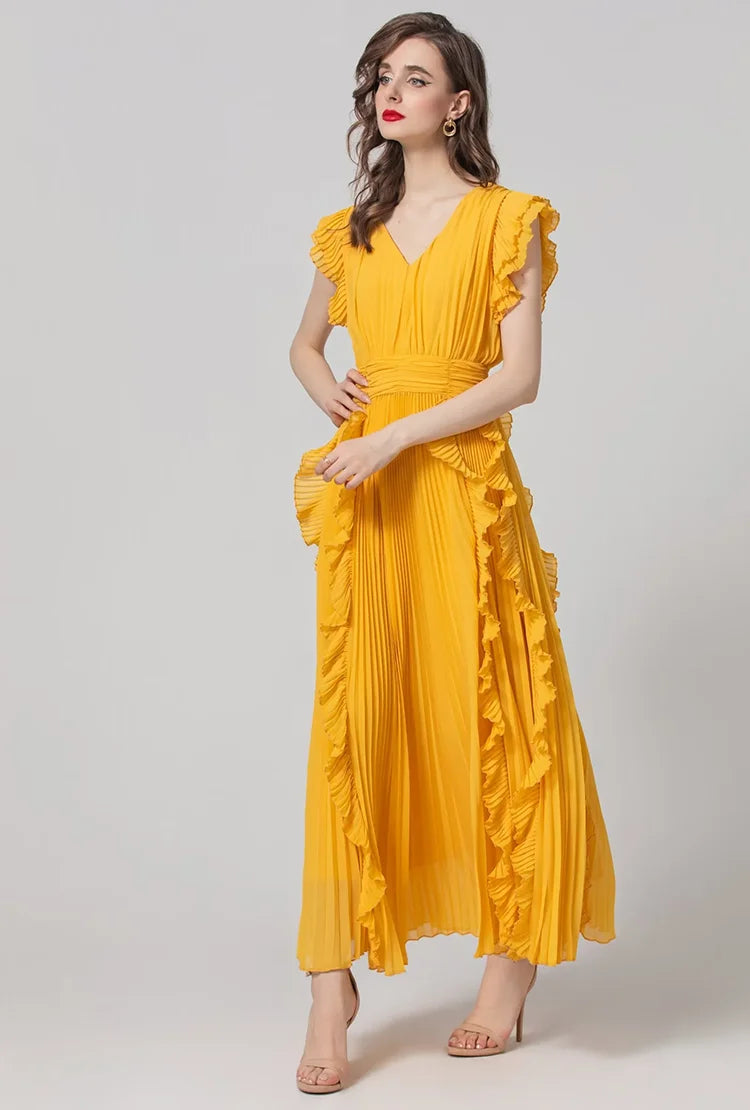 DRESS STYLE - SY1126-maxi dress-onlinemarkat-Yellow-XS - US 2-onlinemarkat