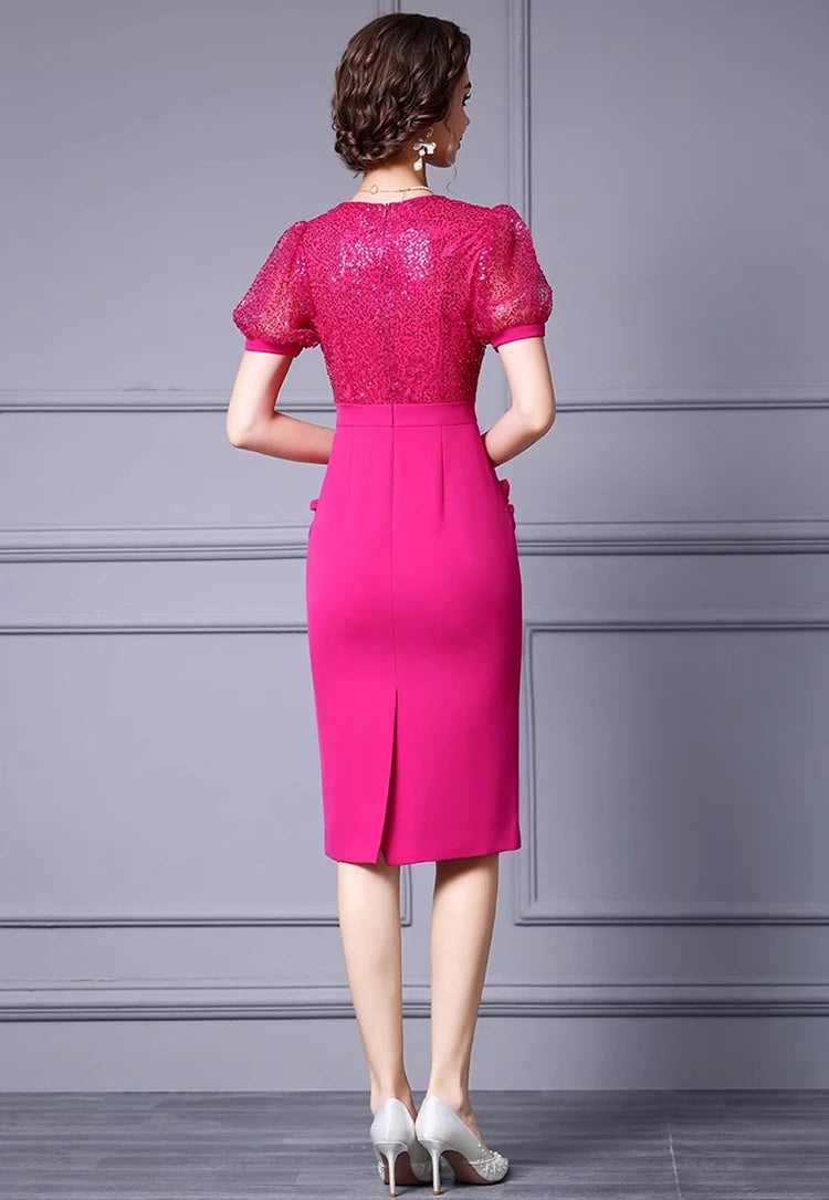 DRESS STYLE - SY1276-short dress-onlinemarkat-Fuchsia-XS - US 2-onlinemarkat