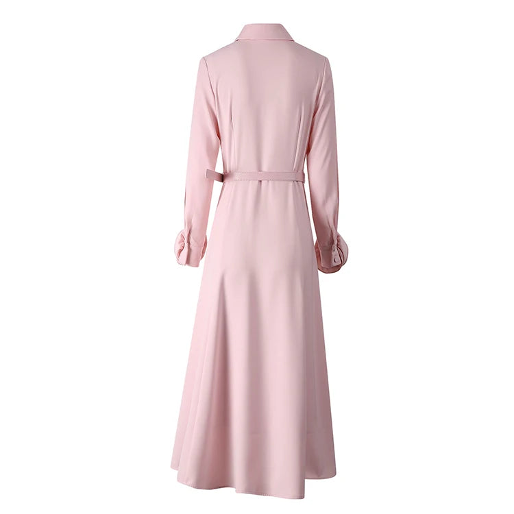 DRESS STYLE - SY1678-Midi Dress-onlinemarkat-Pink-S - US 4-onlinemarkat