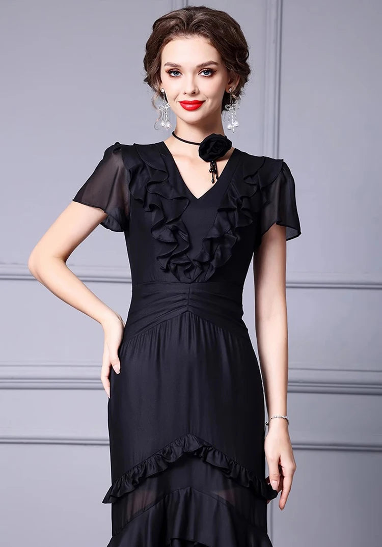 DRESS STYLE - SY1280-maxi dress-onlinemarkat-black-XS - US 2-onlinemarkat