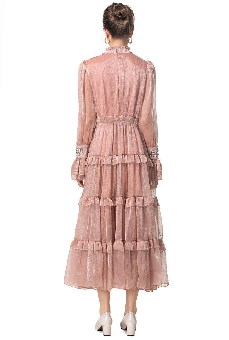 DRESS STYLE - SY1531-Midi Dress-onlinemarkat-Pink-XS - US 2-onlinemarkat