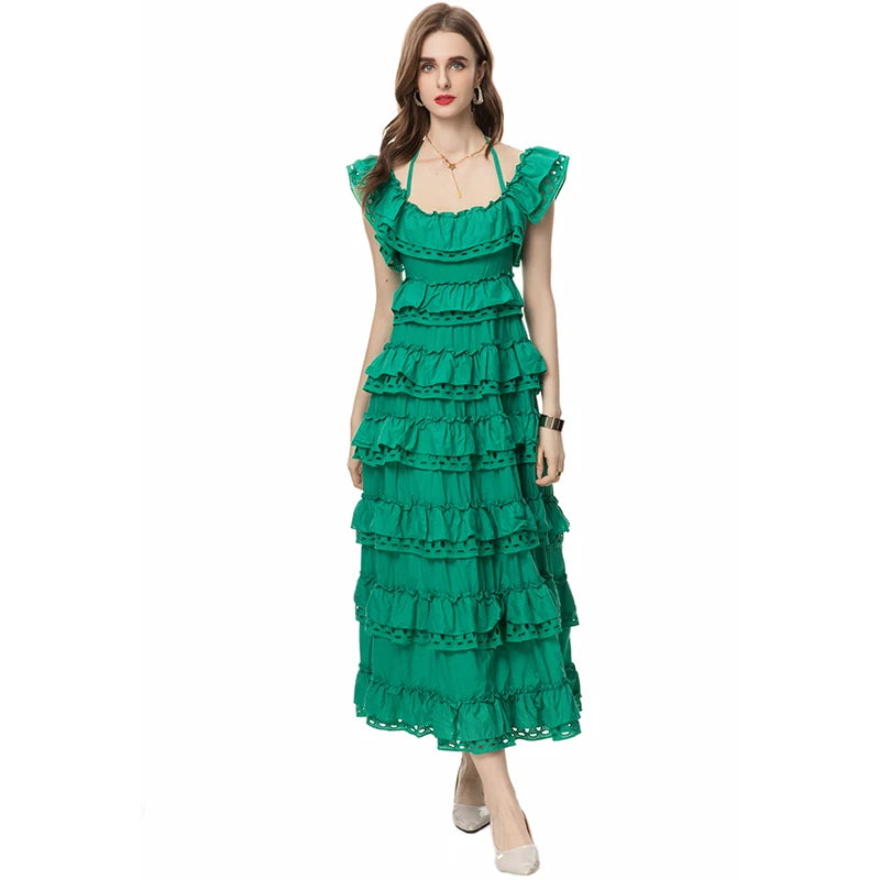 DRESS STYLE - SY826-maxi dress-onlinemarkat-Green-XS - US 2-onlinemarkat