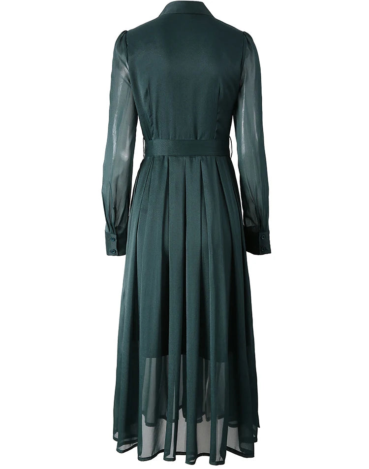 DRESS STYLE - SY1426-Midi Dress-onlinemarkat-Dark Green-XS - US 2-onlinemarkat