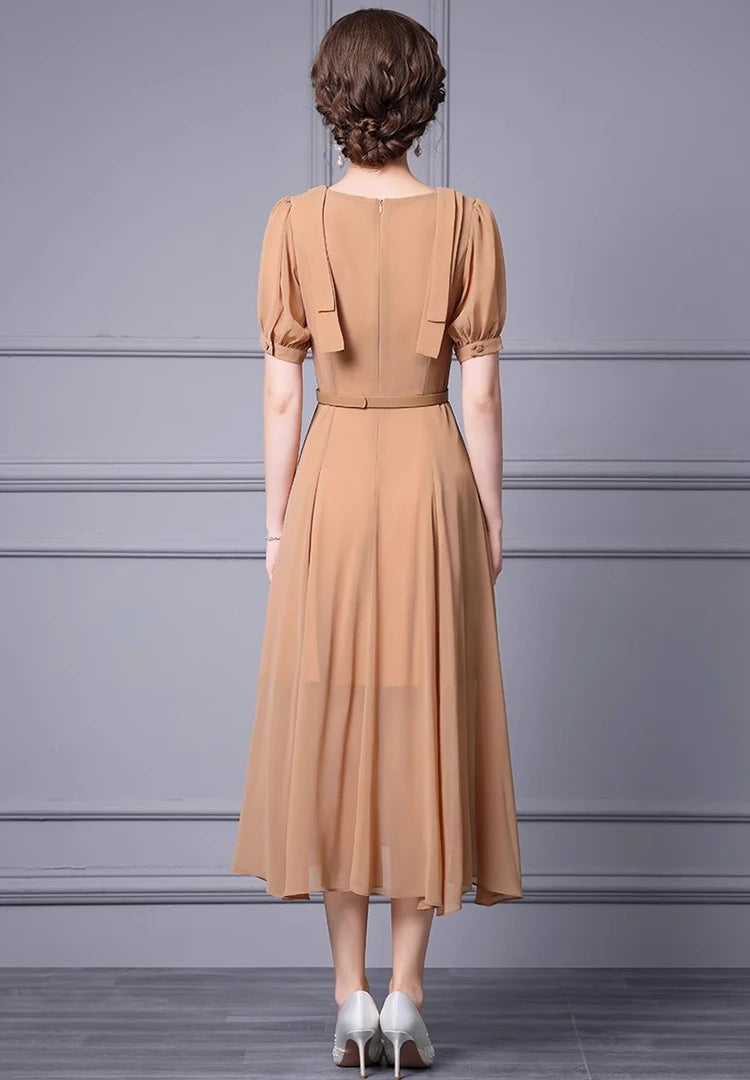 DRESS STYLE - SY1151-Midi Dress-onlinemarkat-Champagne-XS - US 2-onlinemarkat