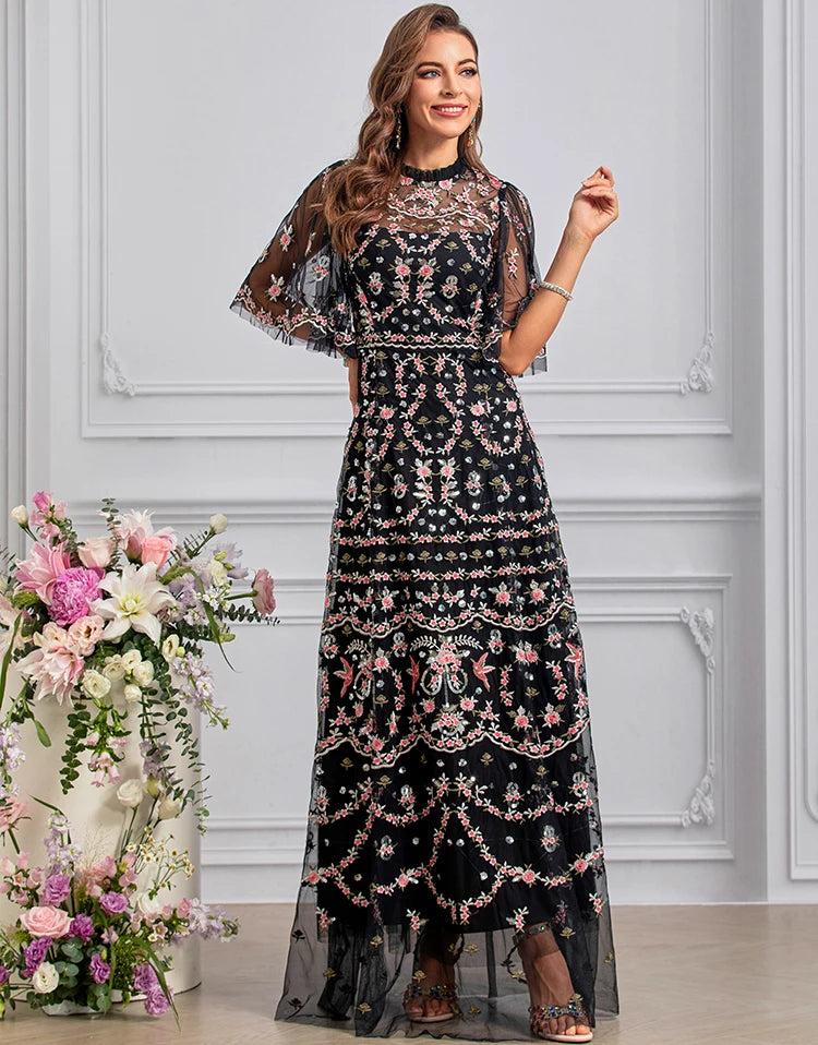 DRESS STYLE - SY1460-maxi dress-onlinemarkat-black-XS - US 2-onlinemarkat