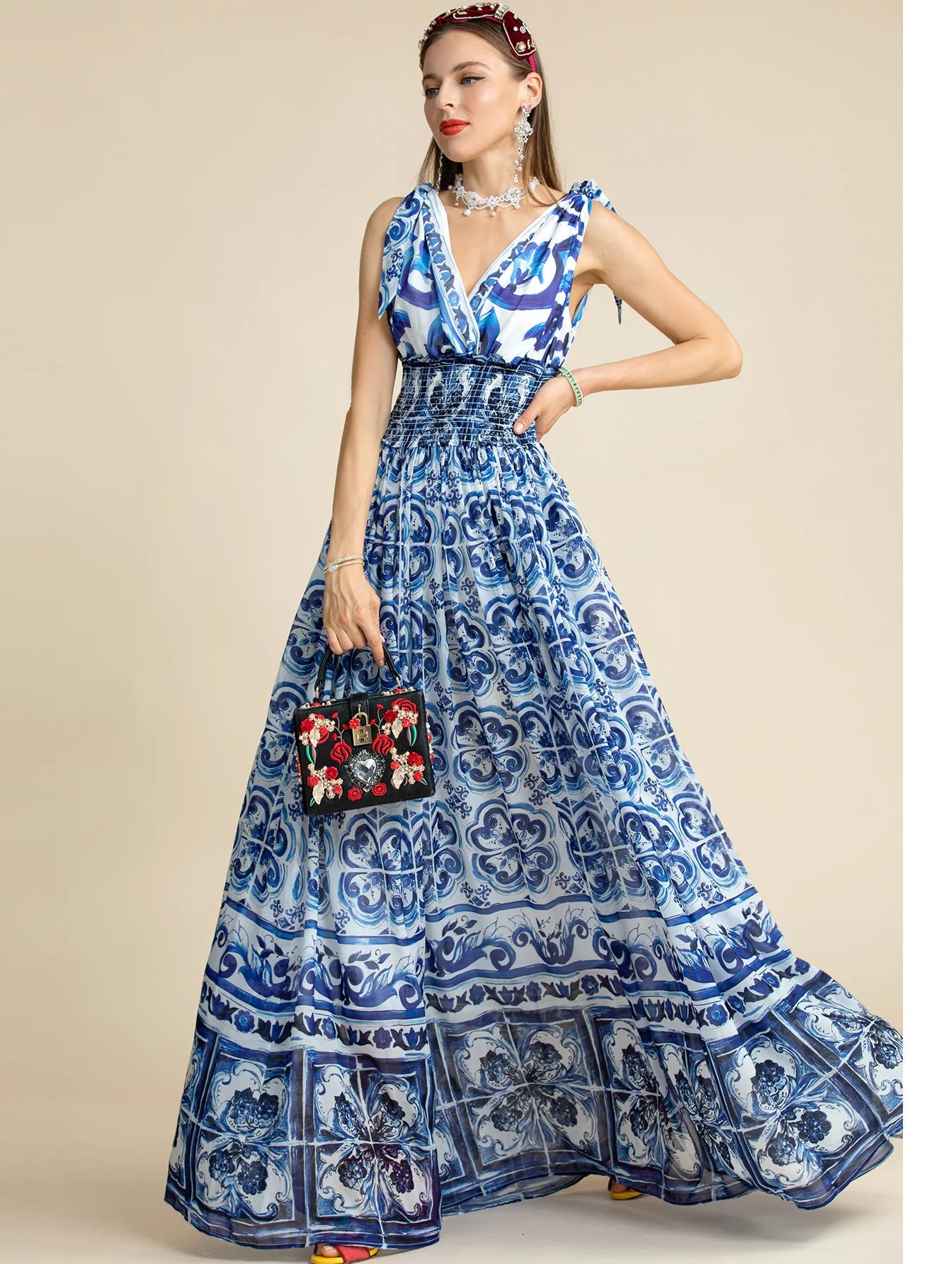 DRESS STYLE - SY1473-maxi dress-onlinemarkat-Blue-XS - US 2-onlinemarkat