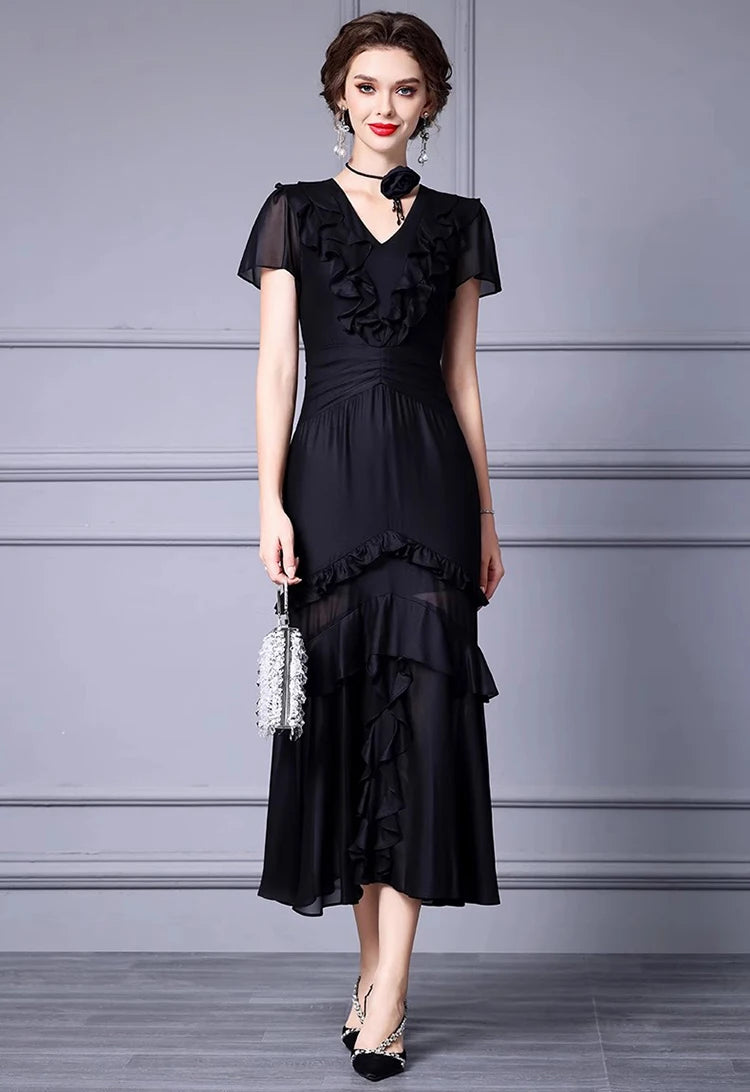 DRESS STYLE - SY1280-maxi dress-onlinemarkat-black-XS - US 2-onlinemarkat