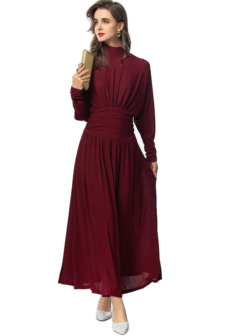 DRESS STYLE - SY1415-maxi dress-onlinemarkat-Claret-XS - US 2-onlinemarkat