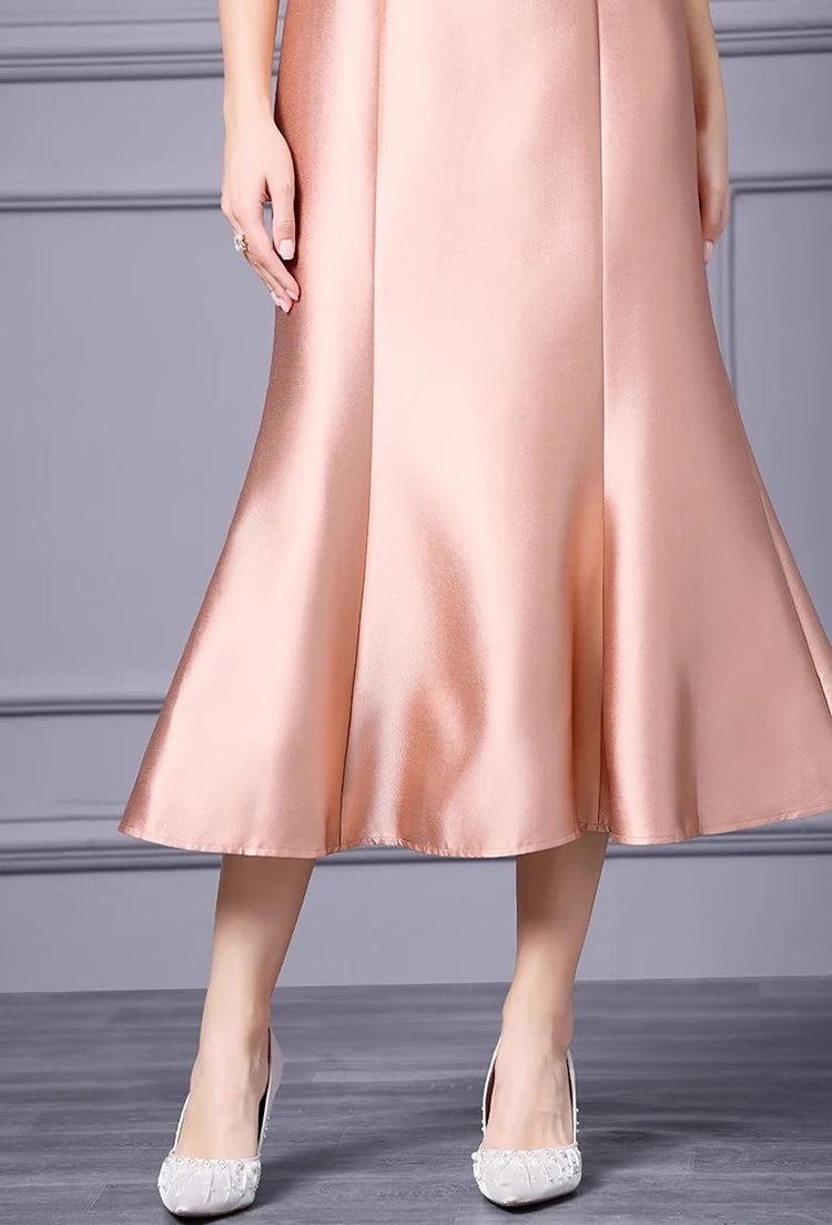 DRESS STYLE - SY1713-Midi Dress-onlinemarkat-Champagne-S - US 4-onlinemarkat