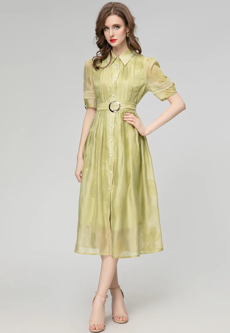 DRESS STYLE - SY929-Midi Dress-onlinemarkat-Light Green-XS - US 2-onlinemarkat