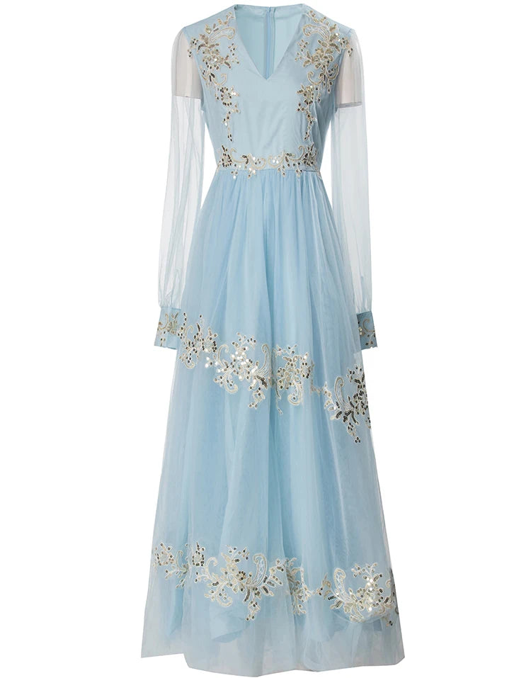 DRESS STYLE - SY1299-maxi dress-onlinemarkat-SKY BLUE-S - US 4-onlinemarkat